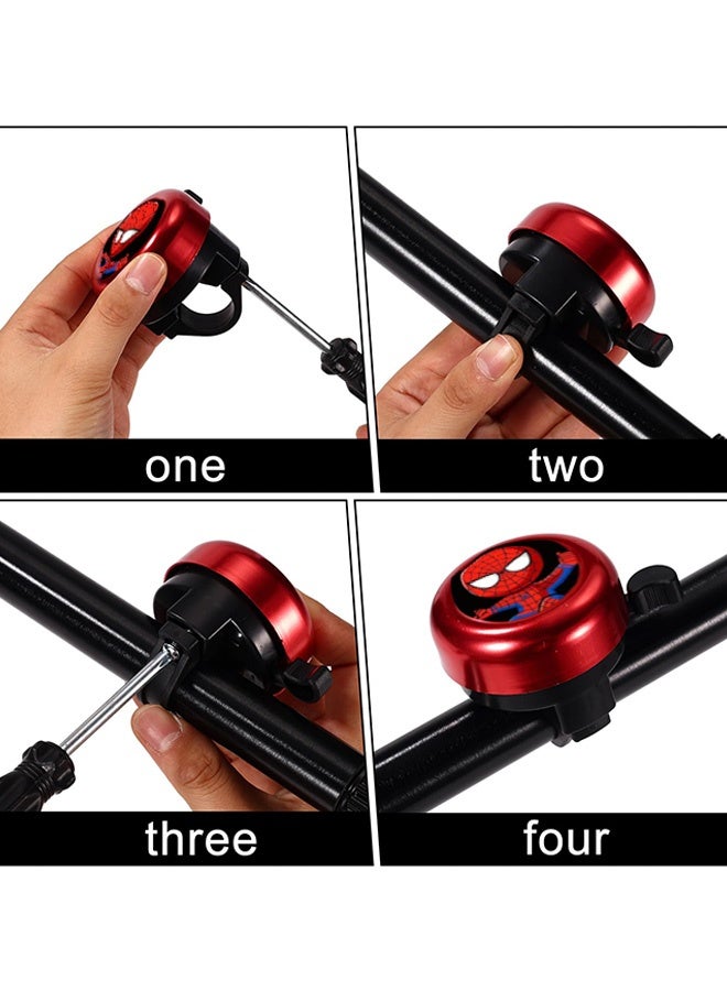 2 قطعة جرس دراجة كرتوني سبايدرمان آيرونمان للأطفال والكبار من الألومنيوم بصوت عالٍ وواضح جرس عالمي مناسب للدراجات والدراجات البخارية إكسسوارات دراجات عملية للفتيات والفتيان للاستخدام اليومي - Image 5